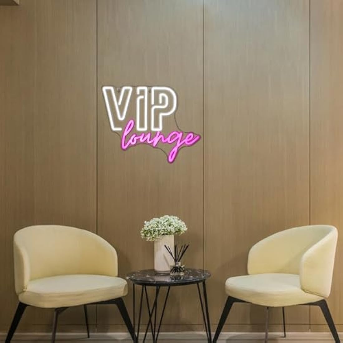 Jolof Store VIP Lounge Neon Sign | Pink & White LED Wall Decor
