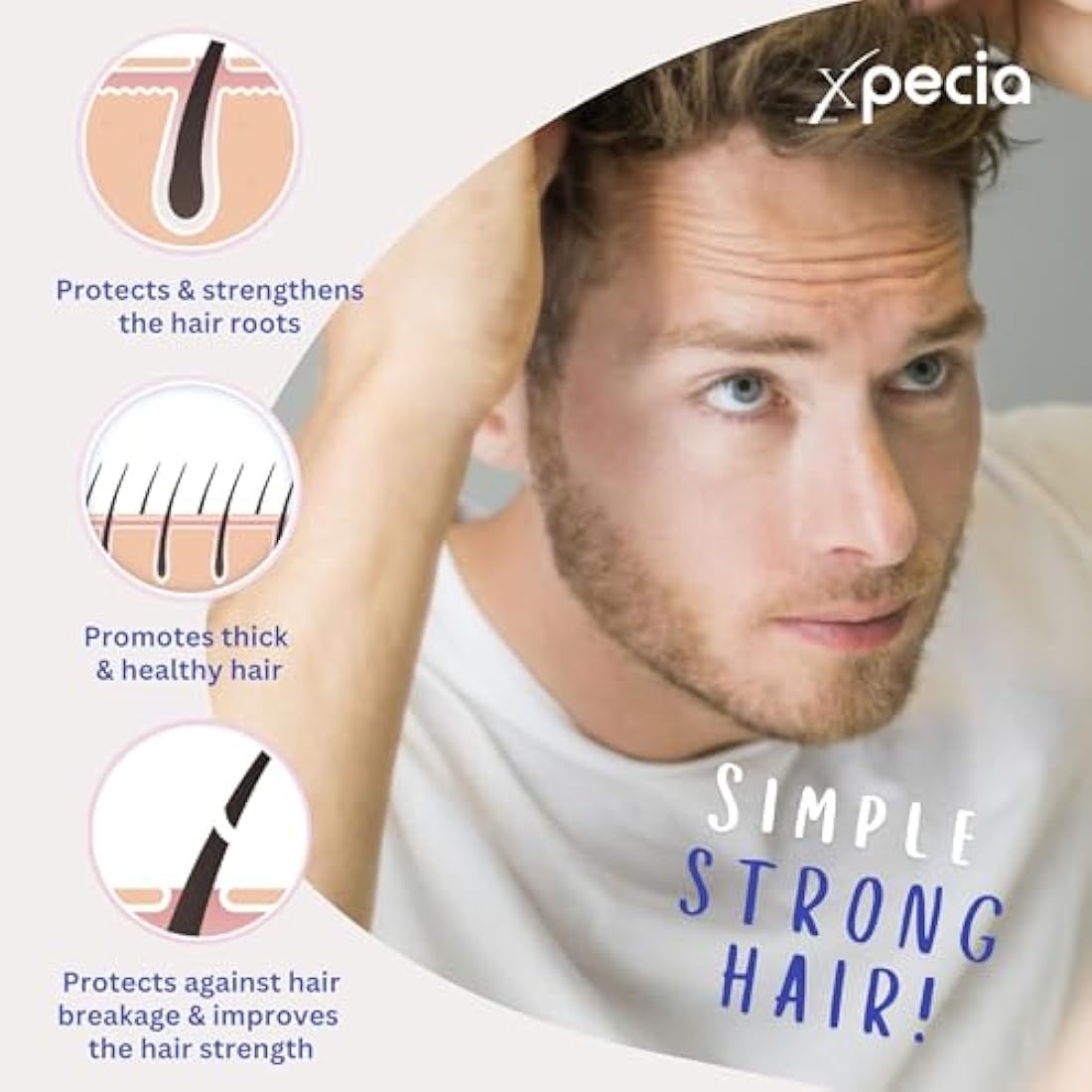 Xpecia for Men DHT Blocker Hair Growth Supplement - 180 Tablets