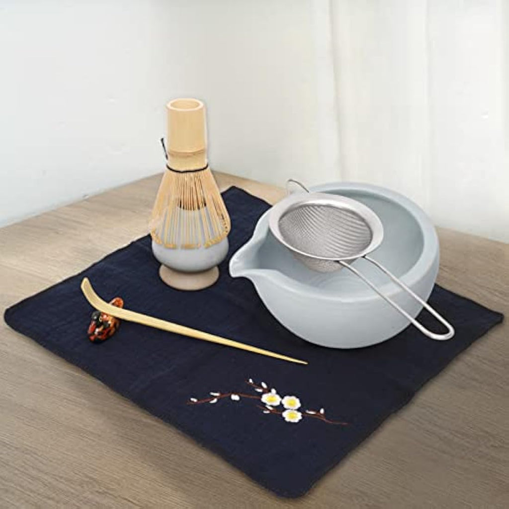 Artcome Matcha Ceremony Kit – Bamboo Whisk and Pottery Bowl with Spout