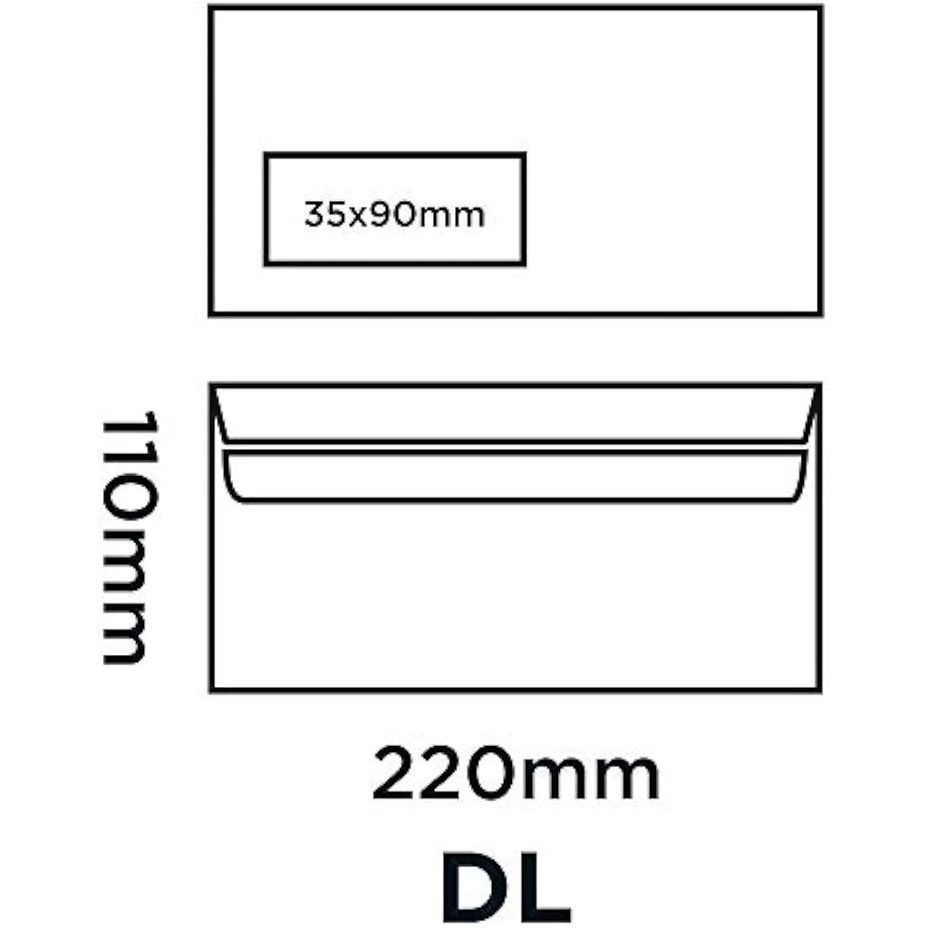 Blake DL Window Envelopes – White 80gsm Self Seal – Pack of 500