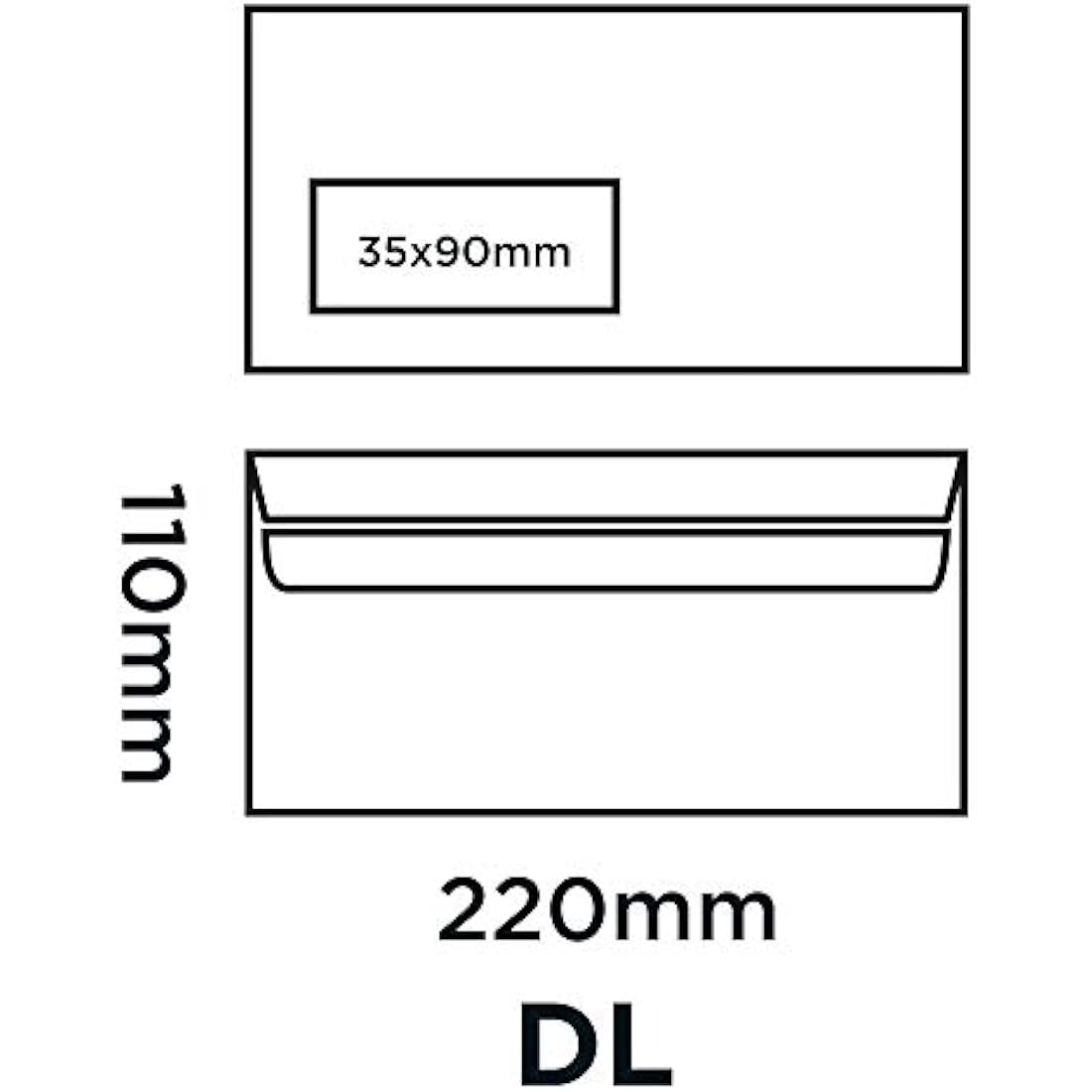 Blake DL Window Envelopes – White 80gsm Self Seal – Pack of 500