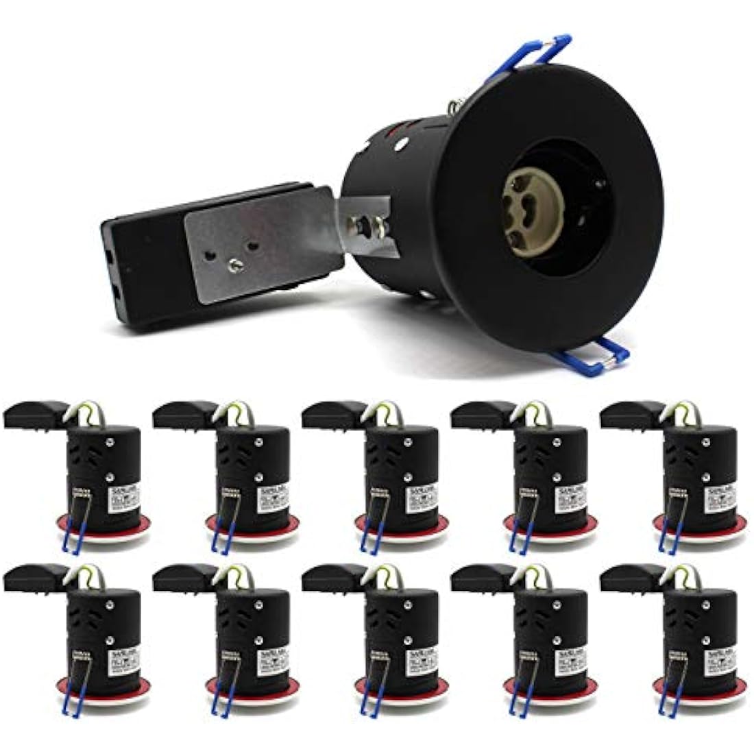 Sanlumia 10-Pack Fire Rated GU10 Recessed Ceiling Downlights | Black
