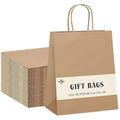 Switory Brown Kraft Paper Gift Bags with Handles | 50 Pack | 8x4.75x10.5"