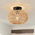FORCOSO Rattan Ceiling Light – Boho Handwoven E27 Vintage Chandelier