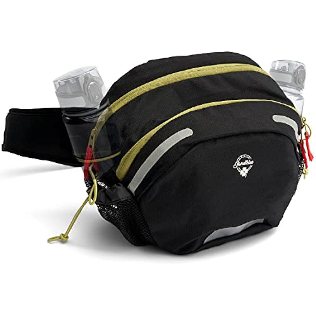 Jandiklee 9L Hiking Waist Bag with Bottle Holder - Waterproof Ripstop