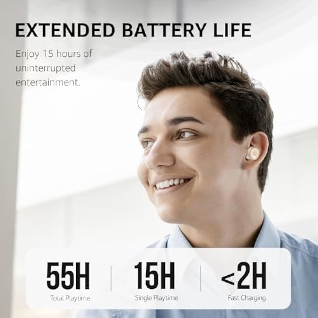 TOZO T10 Wireless Earbuds | IPX8 Waterproof Bluetooth 5.3 Headphones