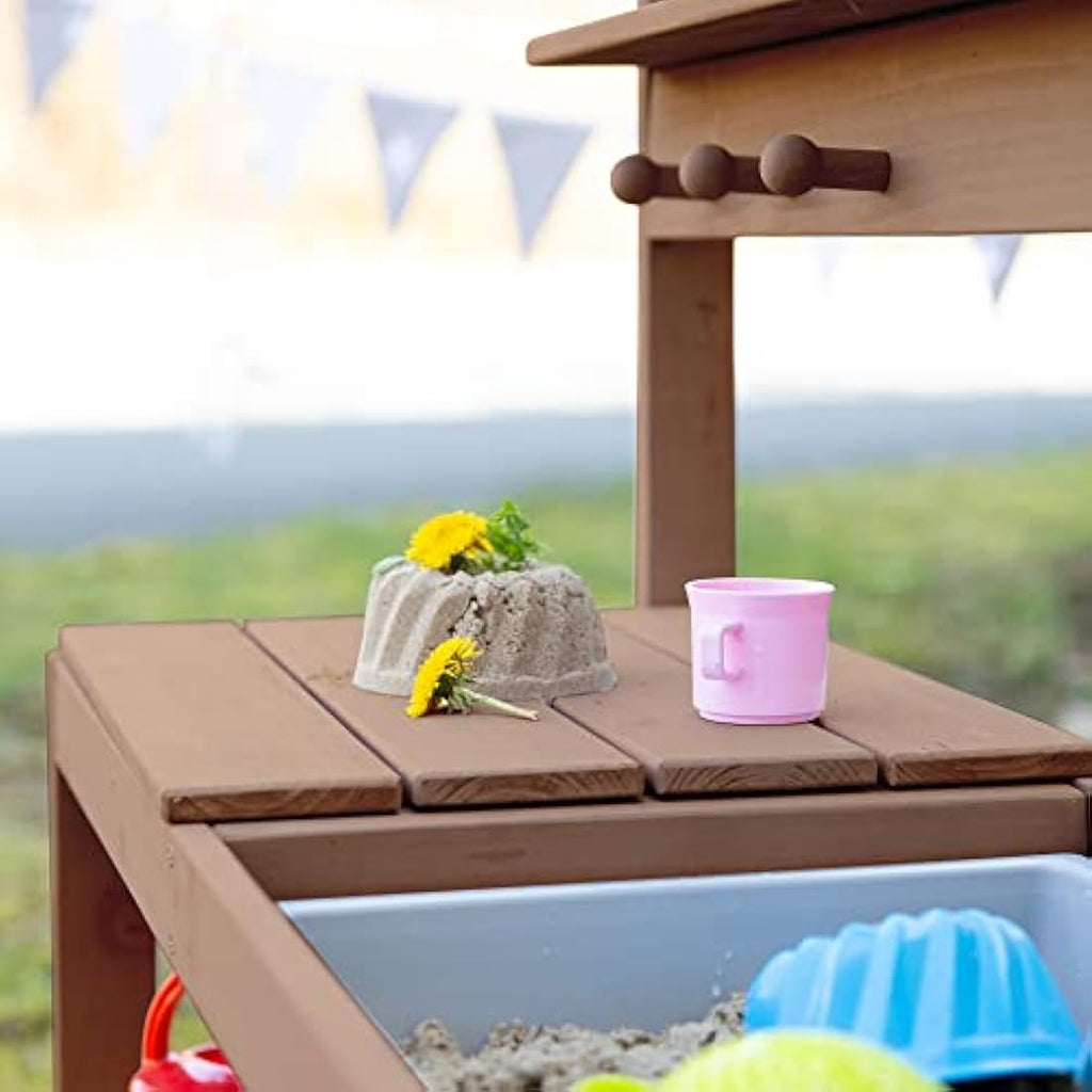 Roba Wooden Outdoor Mud Garden Kitchen – Weather-Resistant Teak Play Table