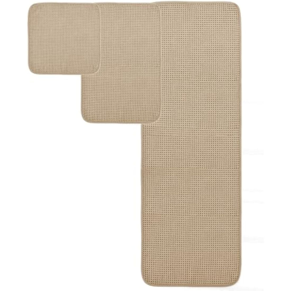 Polyte Microfiber Bath Towel Set – 6 Piece Quick Dry Waffle Weave