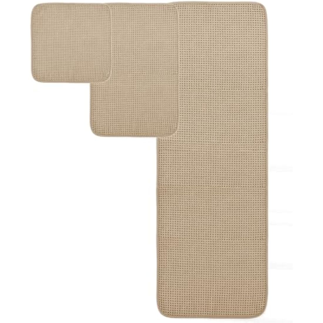 Polyte Microfiber Bath Towel Set – 6 Piece Quick Dry Waffle Weave