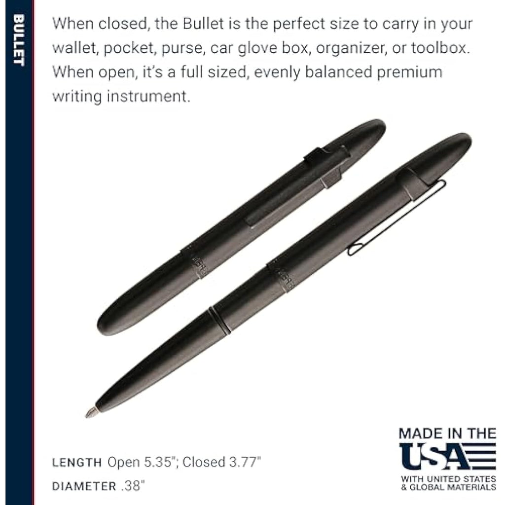 Fisher Space Pen Bullet - Matte Black Medium Point Pen with Gift Box