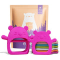 Infatot Silicone Teething Mitten 2-Pack – BPA-Free Baby Teether, Pink