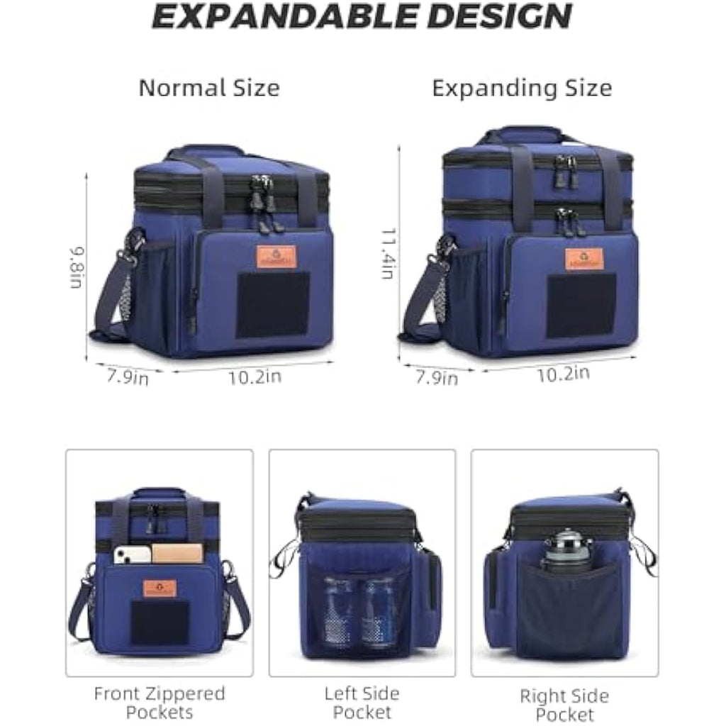 HSHRISH Tactical Lunch Bag – 15L Large Insulated Cooler for Men, Blue