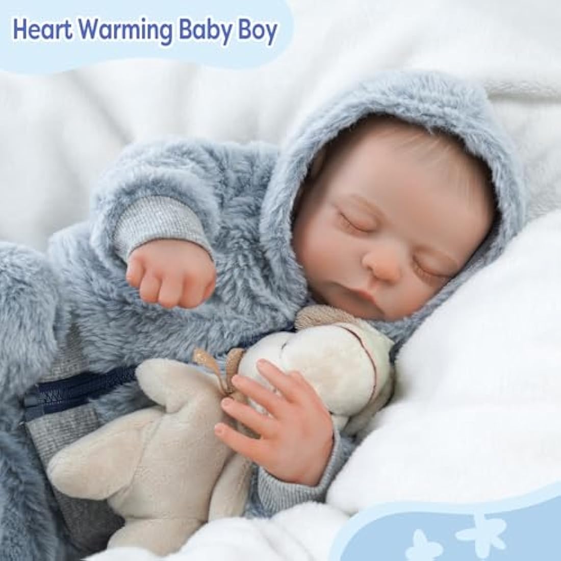 JIZHI 17 Inch Reborn Boy Doll – Lifelike Vinyl Newborn Baby Toy