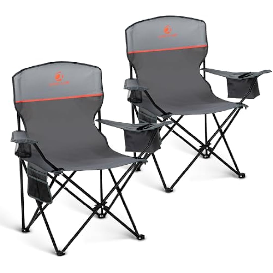 LET'S CAMP Folding Camping Chairs 2 Pack | Lightweight with Cooler Bag