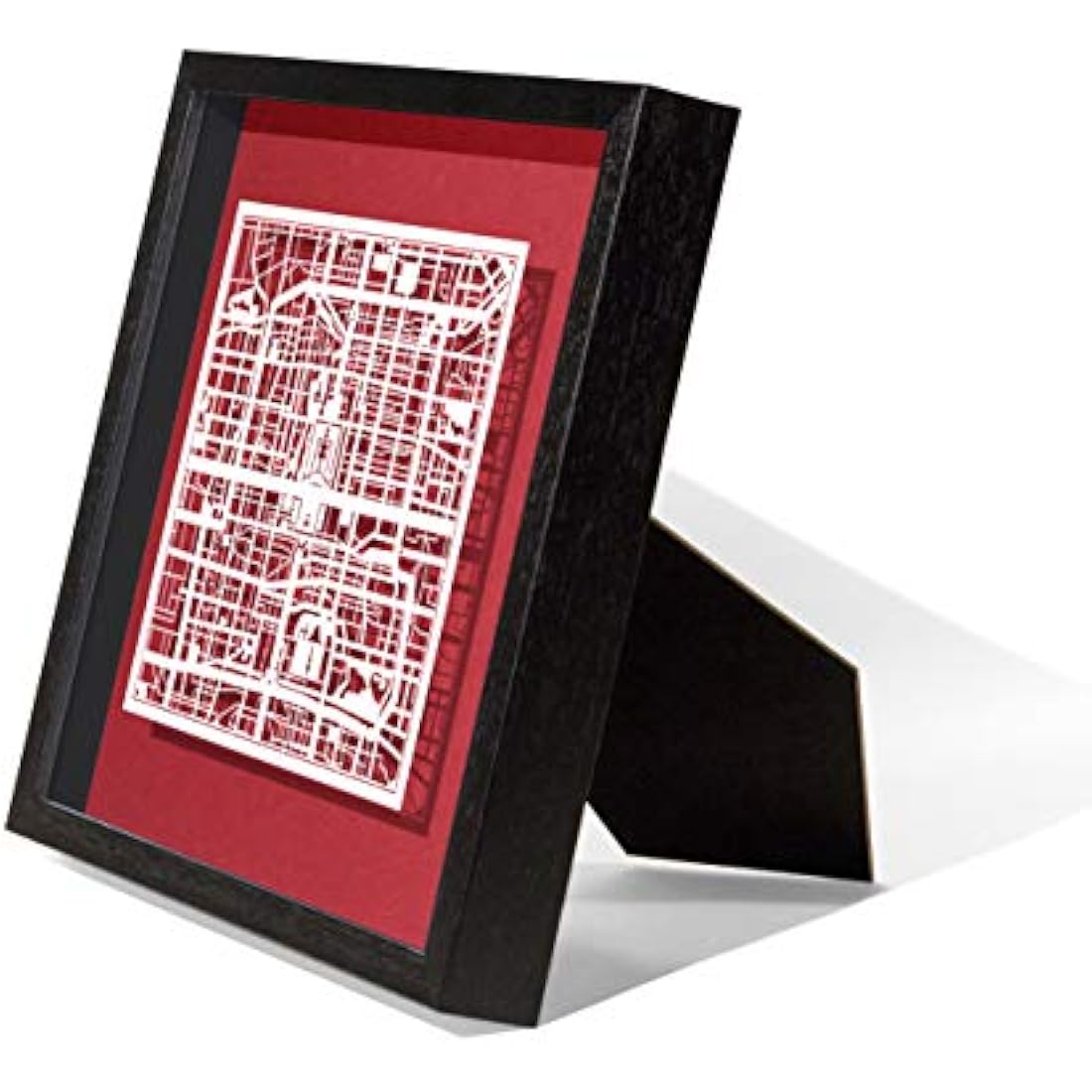 Beijing Paper Cut Map Art -  Framed 9x9 Wall Decor