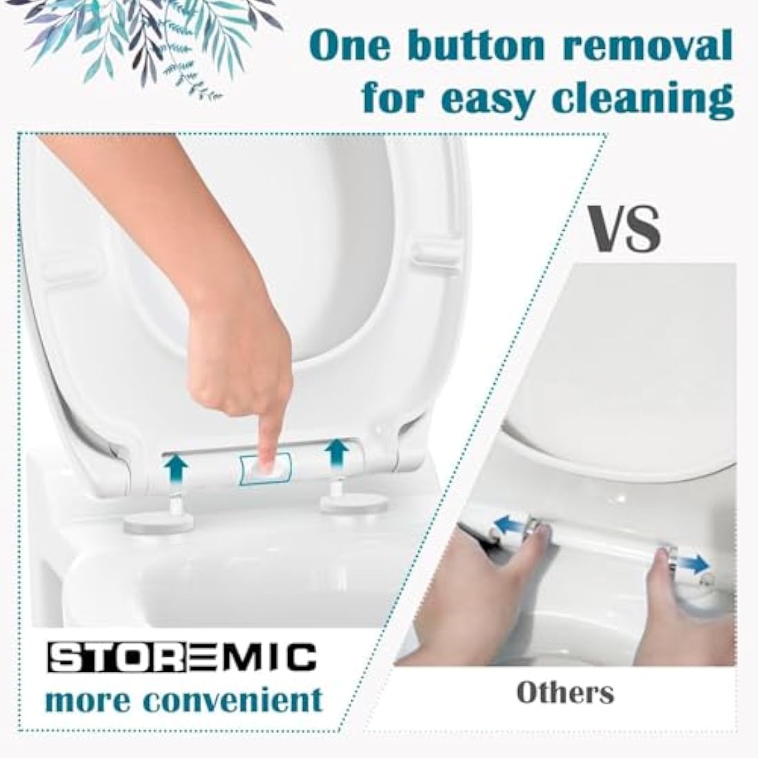 STOREMIC Soft Close Toilet Seat – White O Shape Anti-Bacterial Loo Seat