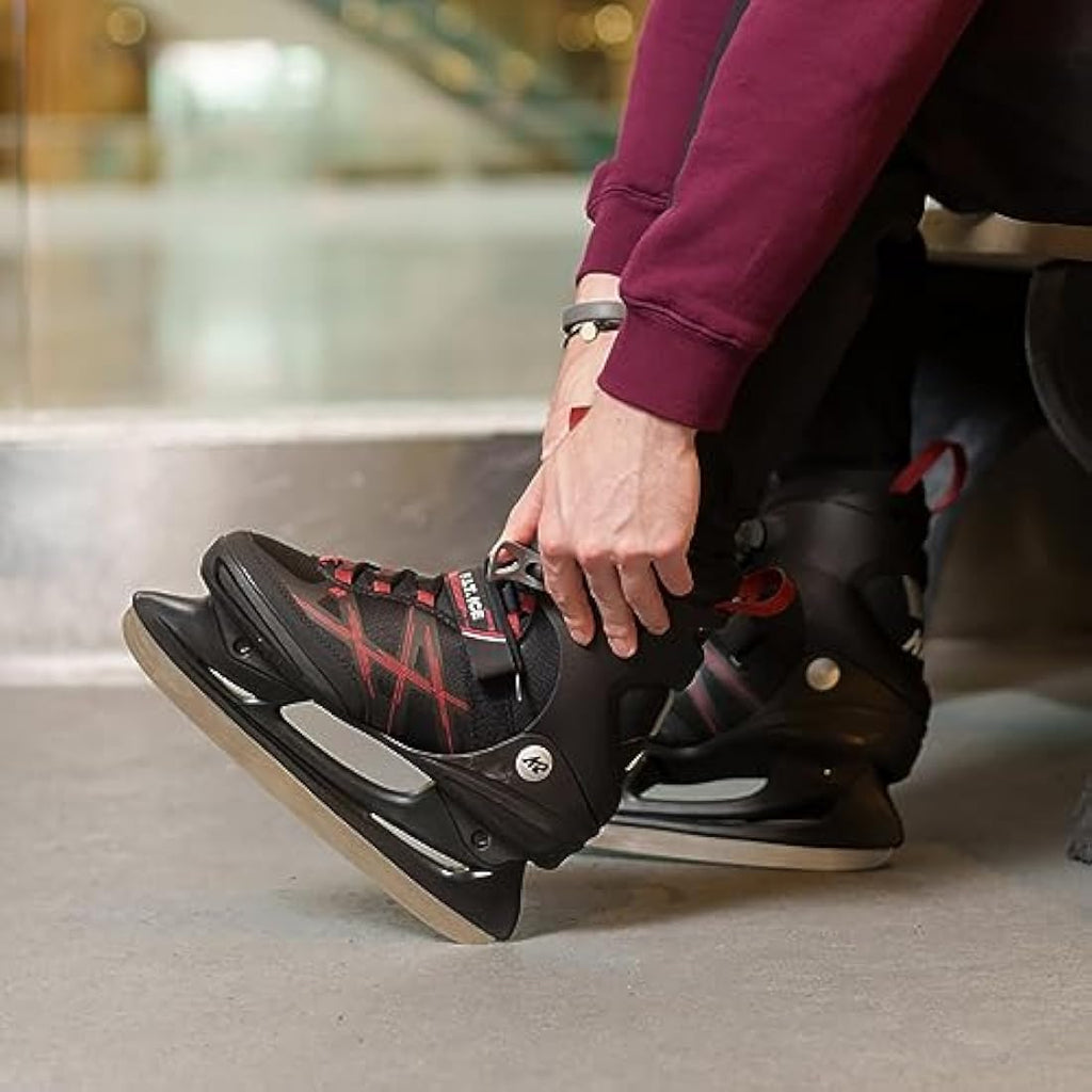 K2 F.I.T. Ice Skates – Men's Recreational Winter Skates, Black/Red