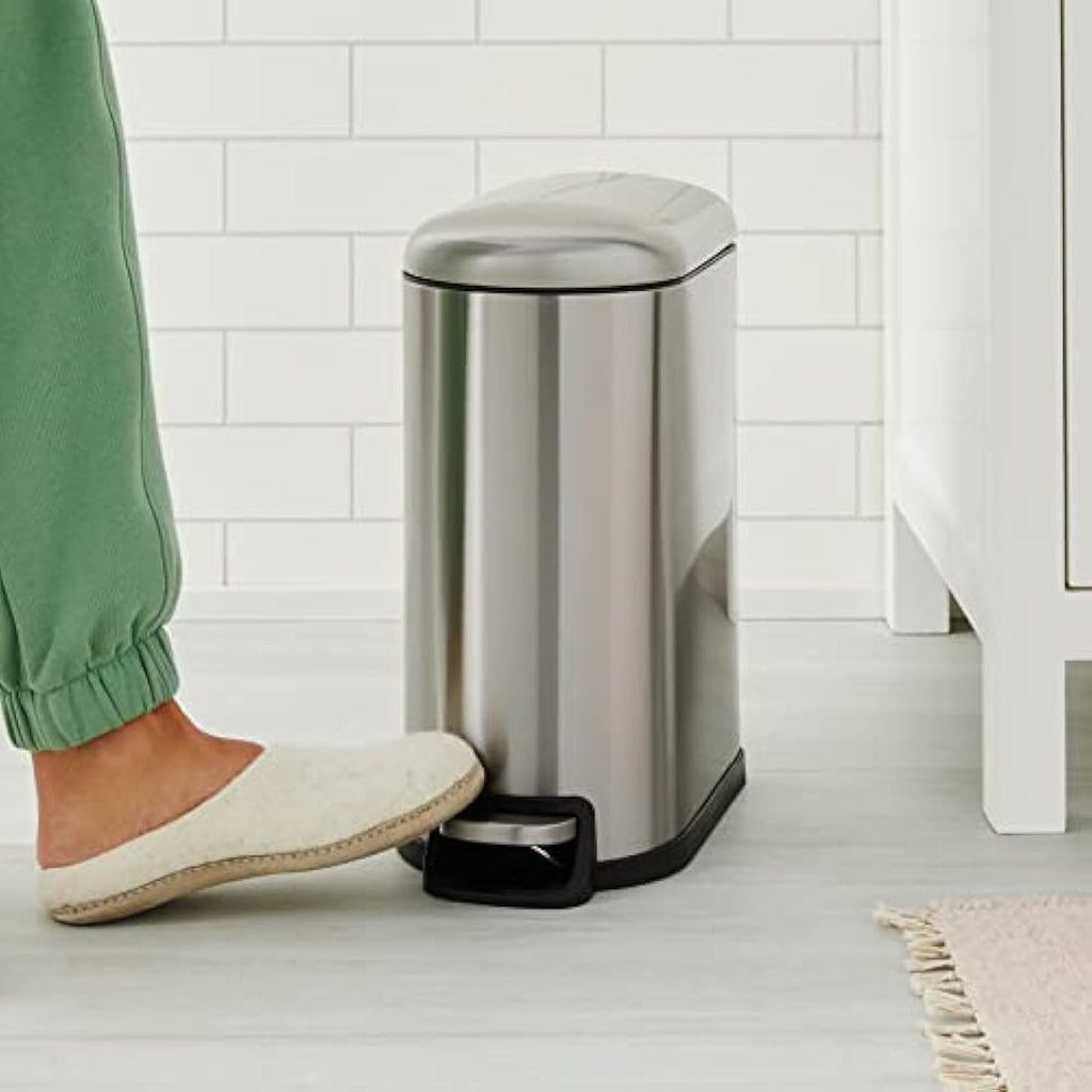 Jolof Store Slim 10L Stainless Steel Trash Can with Soft-Close Lid