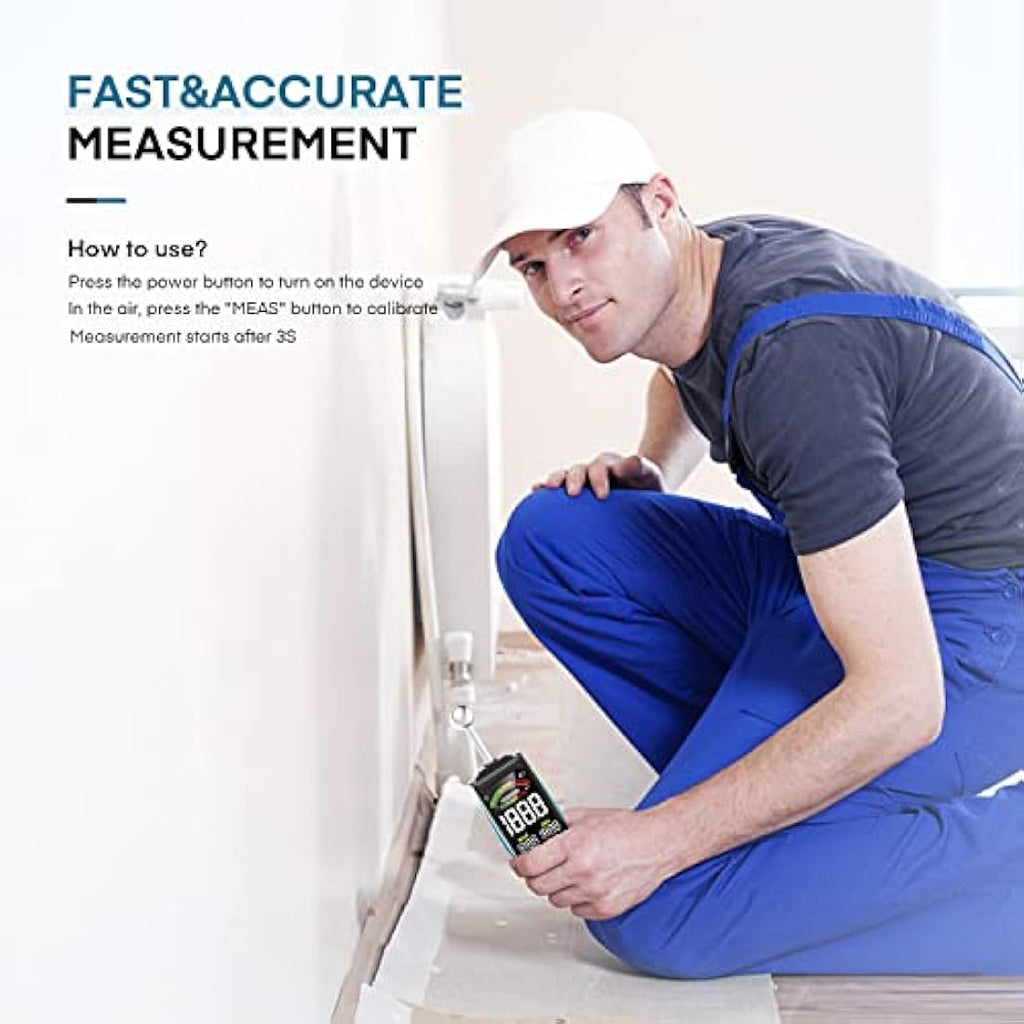 DURFICST Non-Destructive Moisture Meter | 3-Inch HD Screen for Wood & Walls