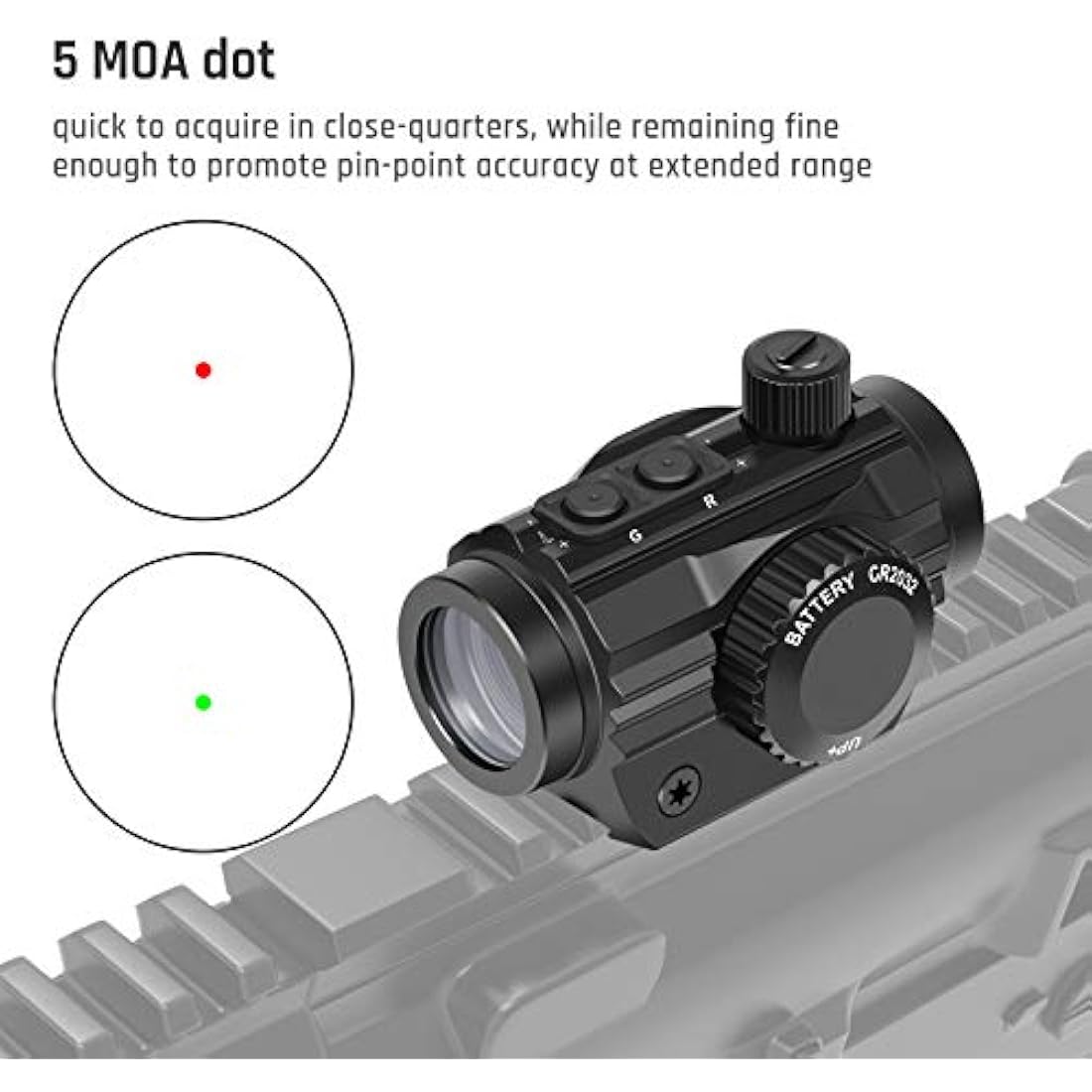 Feyachi RDS-25 Red Dot Sight | 4 MOA Dual Color Scope with Riser Mount