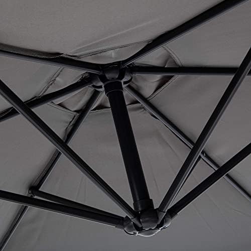 GardenCo 3m Cantilever Banana Parasol with Base & Cover – Grey