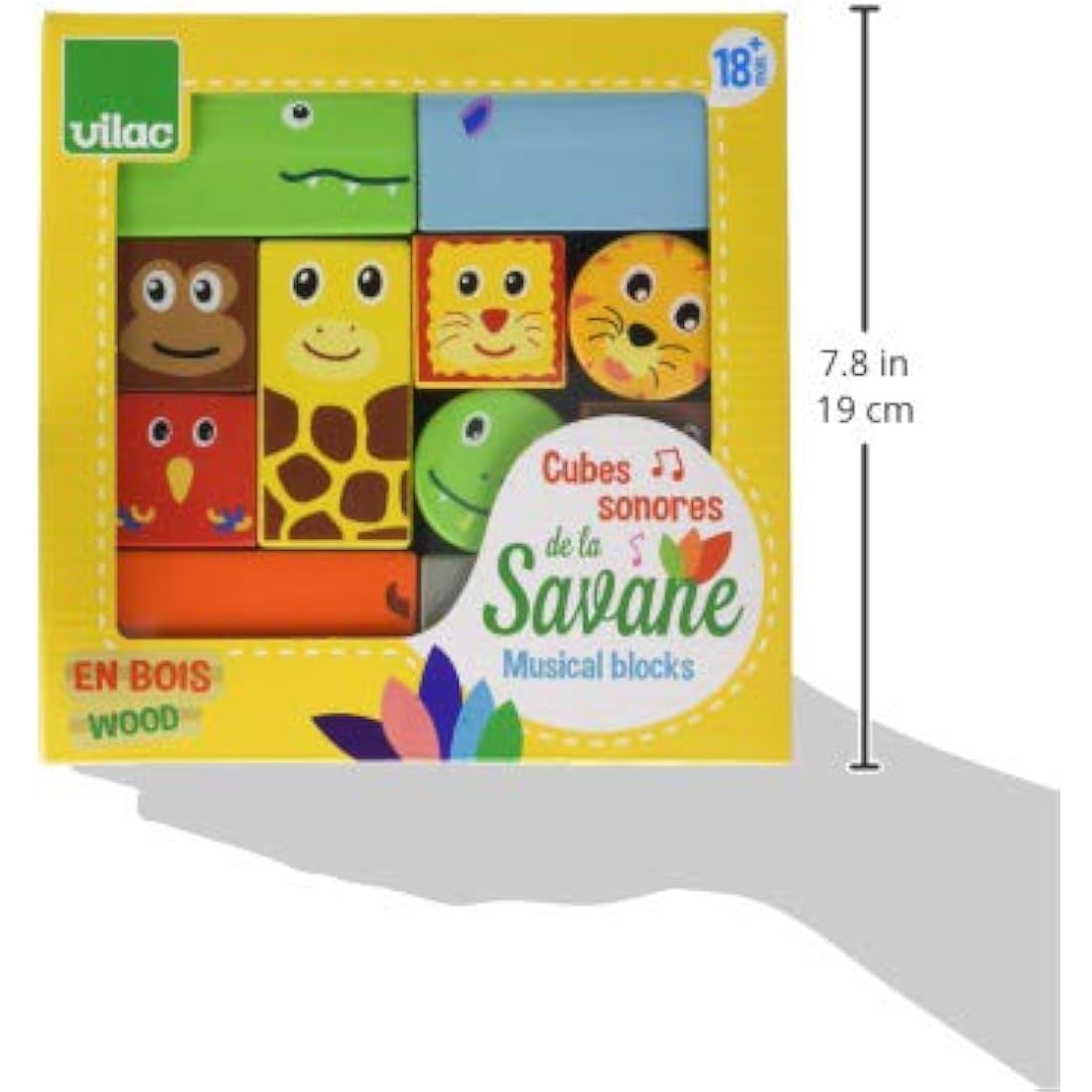 Vilac Savanna Musical Blocks – French Wooden Educational Toys for Kids