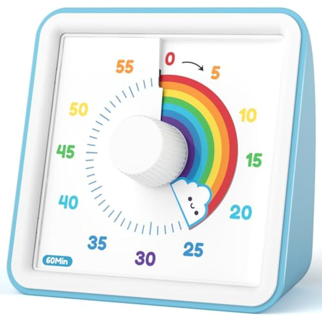 LIORQUE Visual Timer for Kids – 60 Minute Silent Rainbow Countdown Clock