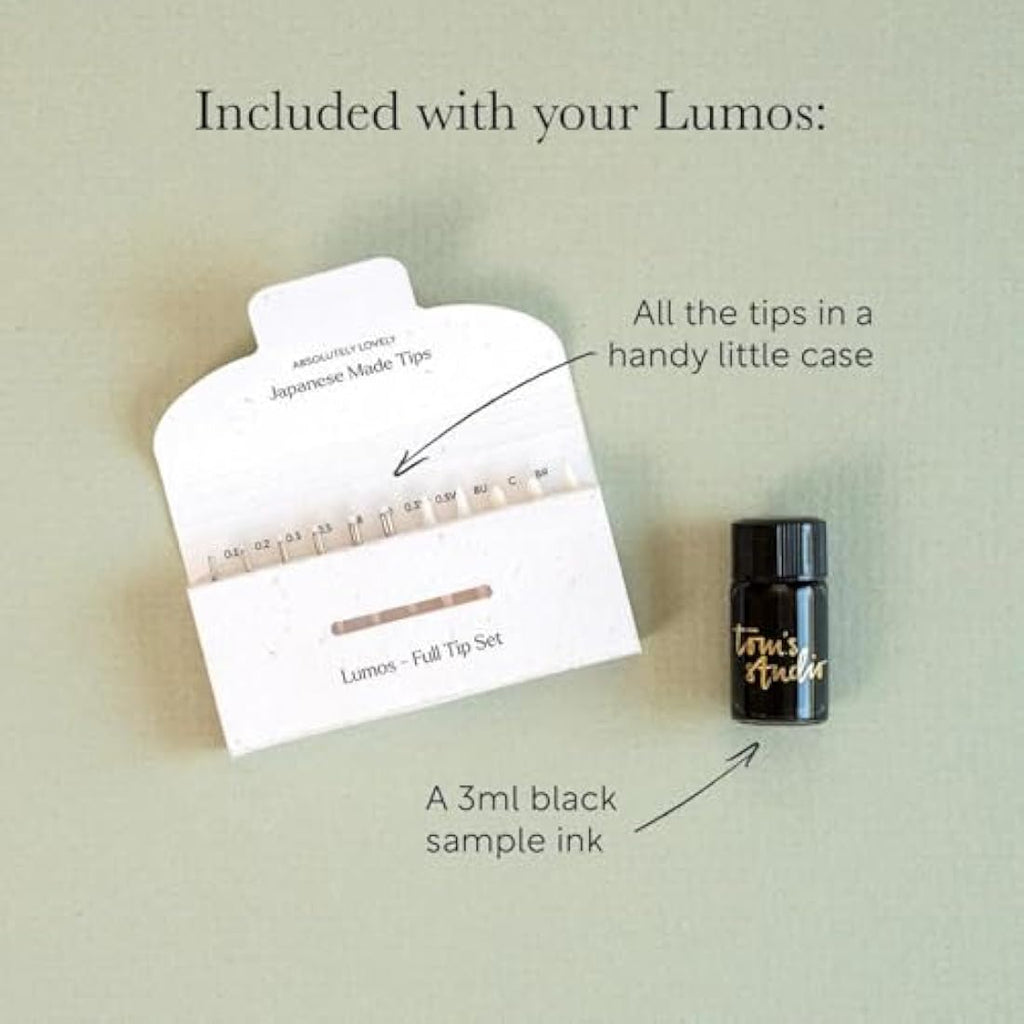 Tom's Studio Lumos Pro Duo Tip Refillable Fineliner & Brush Pen - Sage