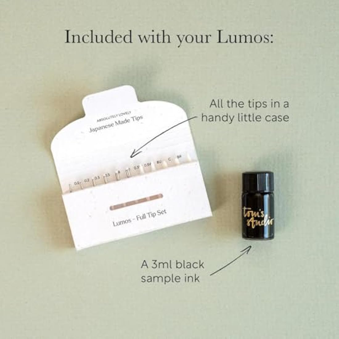 Tom's Studio Lumos Pro Duo Tip Refillable Fineliner & Brush Pen - Sage