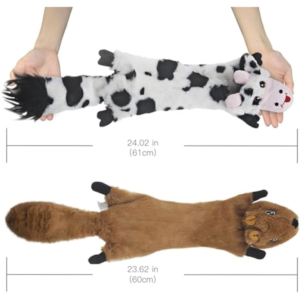 Dog Squeaky Toys – 5 Pack No Stuffing Plush Chew Toys
