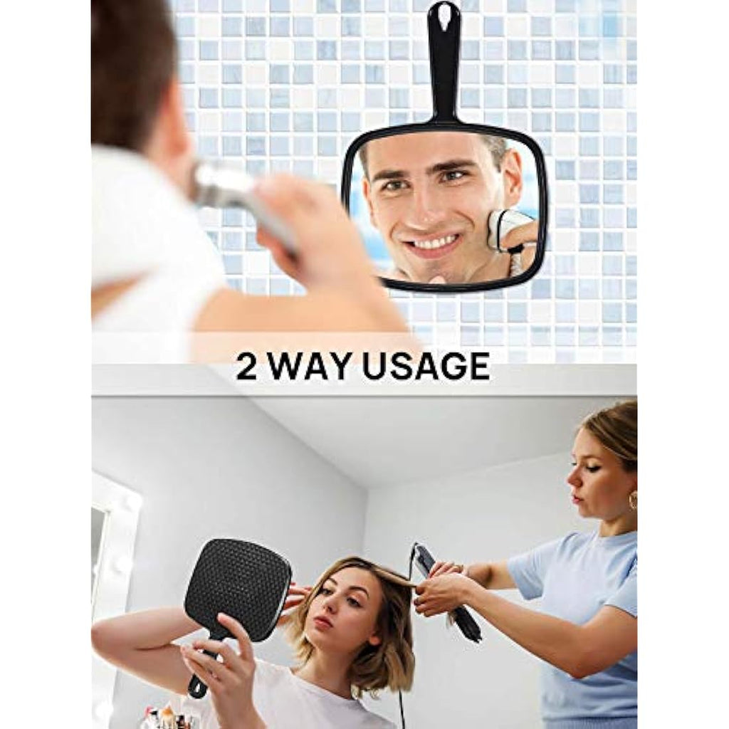 OMIRO Handheld Mirror – HD Rectangle Grooming Mirror, Black, 6-Pack
