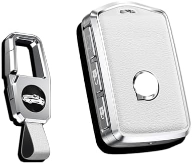 HIBEYO Leather Key Fob Cover for Volvo XC60 XC90 S90 V90 – Side Buttons