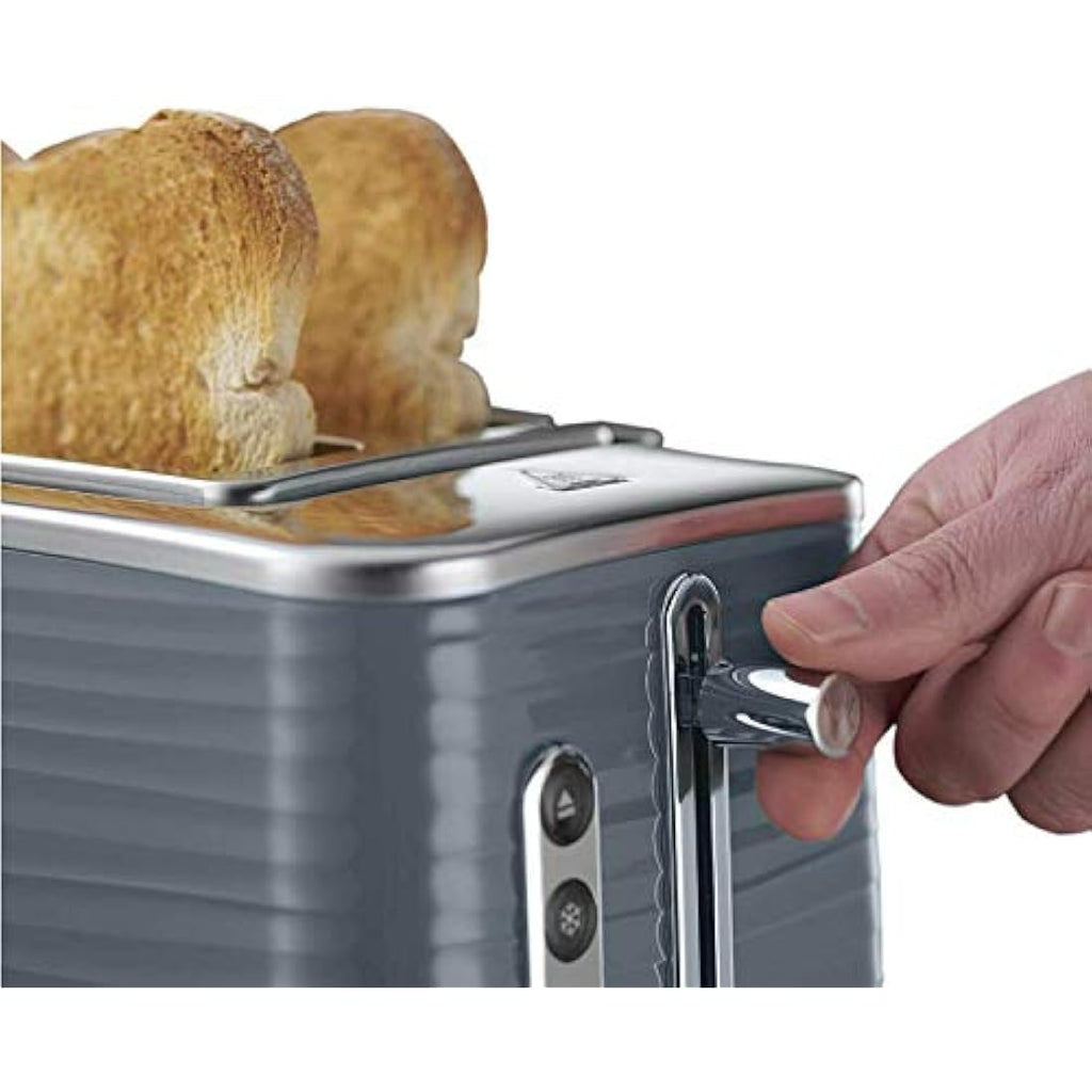 Russell Hobbs Inspire 2-Slice Toaster – Grey Textured High Gloss