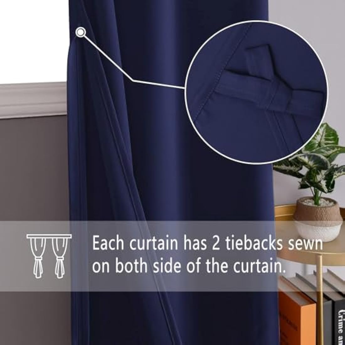 Jolof Store Navy Blue Blackout Curtains - Thermal Grommet Drapes, 2 Panels