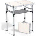 Anbte Folding Camping Table | Adjustable Aluminum Table with Storage Net