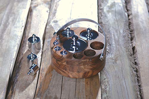 KitchenCraft Living Nostalgia Metric Scale Weights with Wood Holder – 10pc
