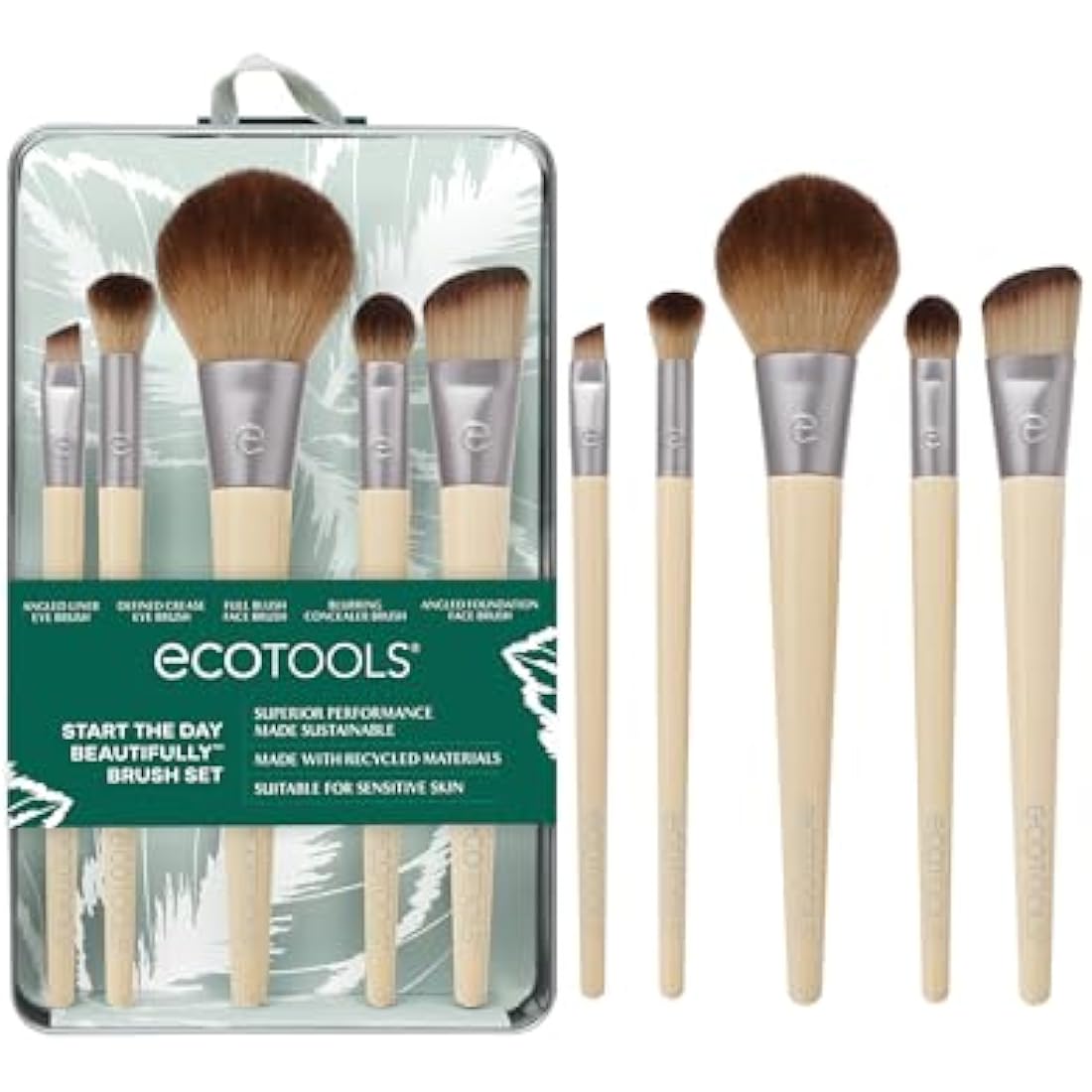 EcoTools 6-Piece Makeup Brush Set – Vegan & Eco-Friendly Bamboo