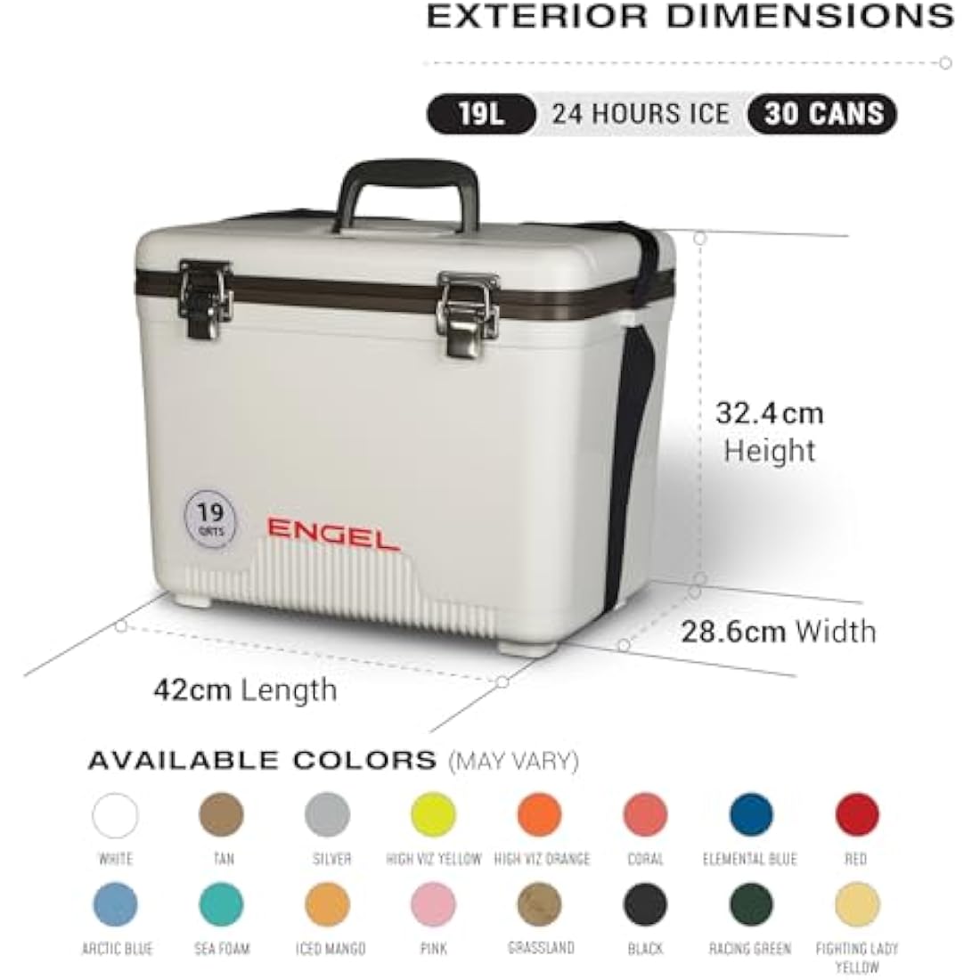 Engel 18L Cooler Box – Leak-Proof Drybox & Portable Icebox for 30 Cans