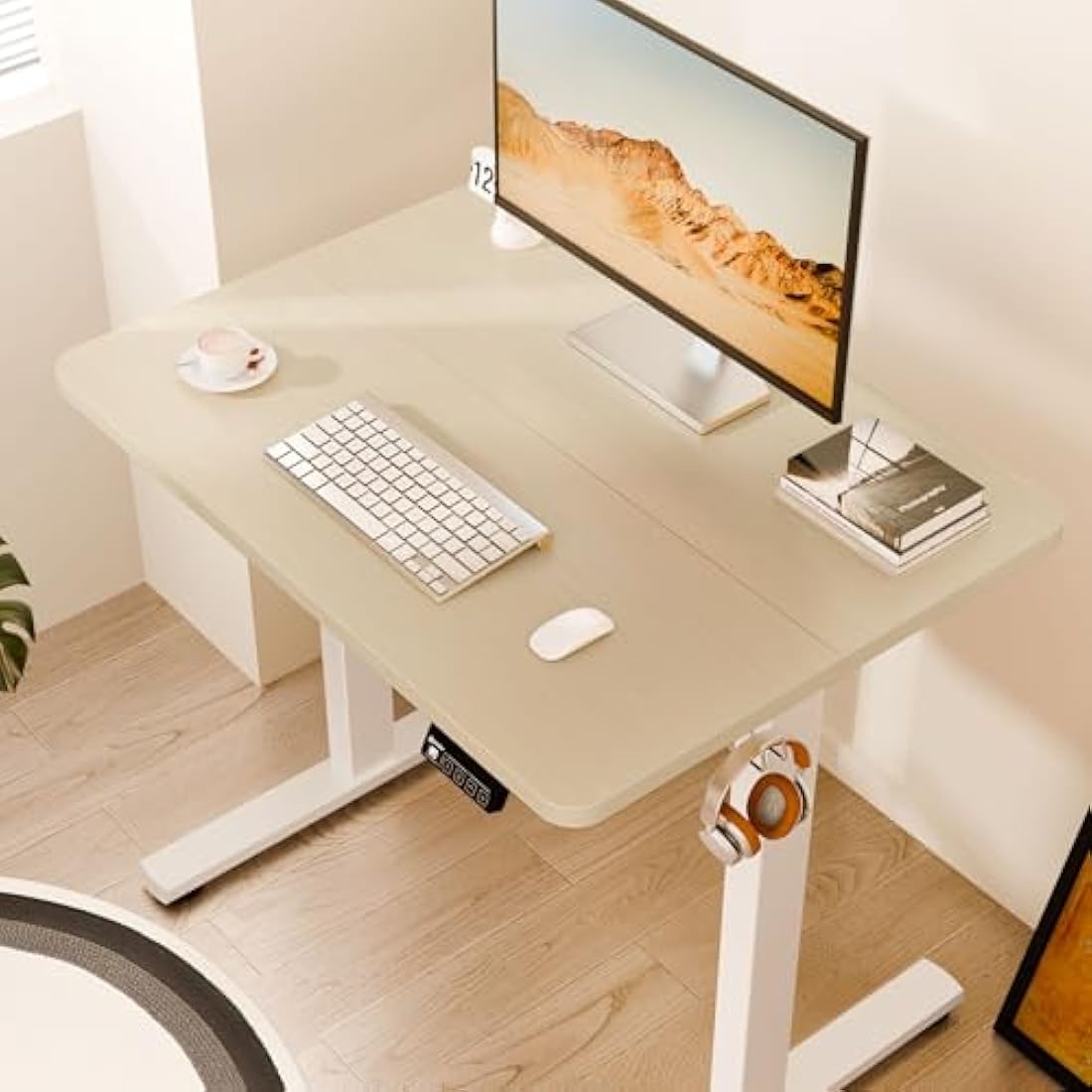 ERGOMAKER Electric Standing Desk – 80x60cm Small Height Adjustable Desk