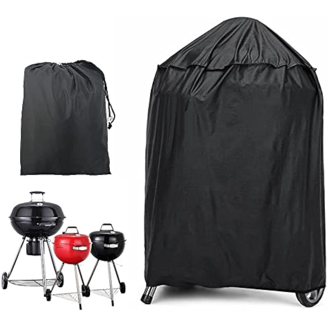 JTDEAL Round Kettle BBQ Cover – Waterproof Heavy Duty Grill Cover (58x77cm)