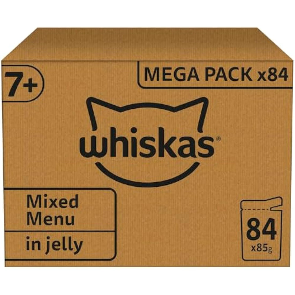 Whiskas 7+ Senior Wet Cat Food - Mixed Selection in Jelly - 84 x 85g Bulk