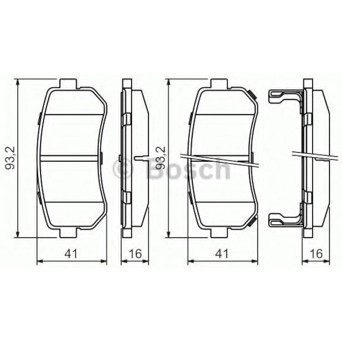 Bosch BP1051 Rear Brake Pads | Copper-Free Ceramic Set of 4