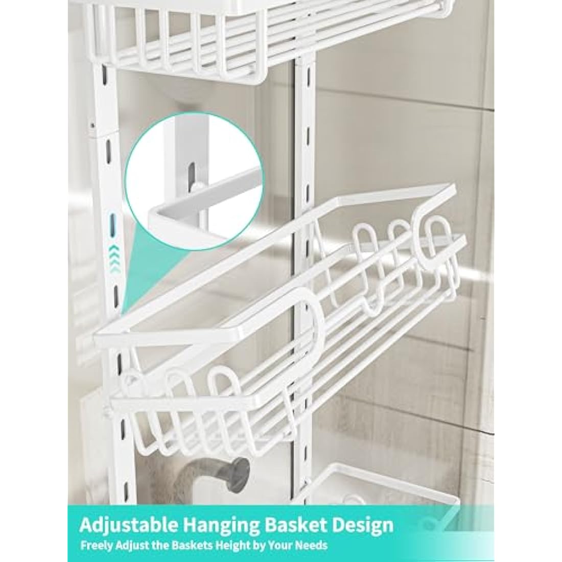 HapiRm Over the Door Shower Caddy – 4-Tier Rustproof Stainless Steel Organizer