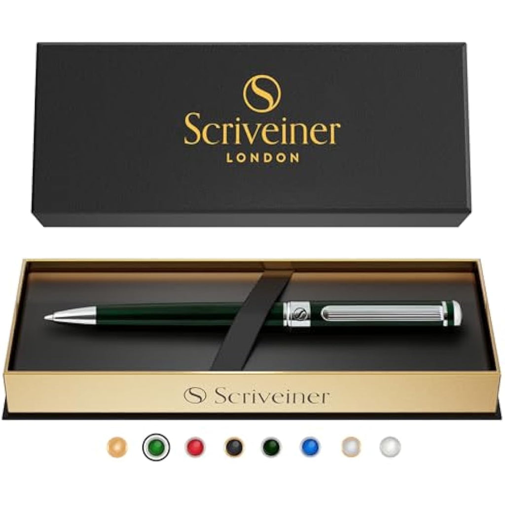Scriveiner Luxury Ballpoint Pen – British Racing Green & Chrome