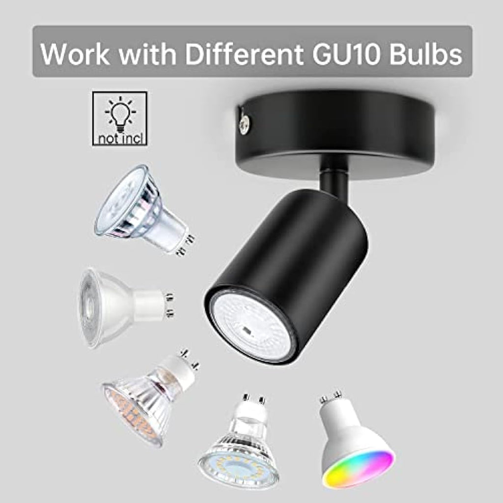 Jolof Store Matt Black Industrial Wall Spotlight - GU10 2 Pack