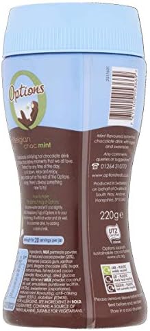 Options Mint Hot Chocolate Drink – 220g Jars (Multipack of 6)