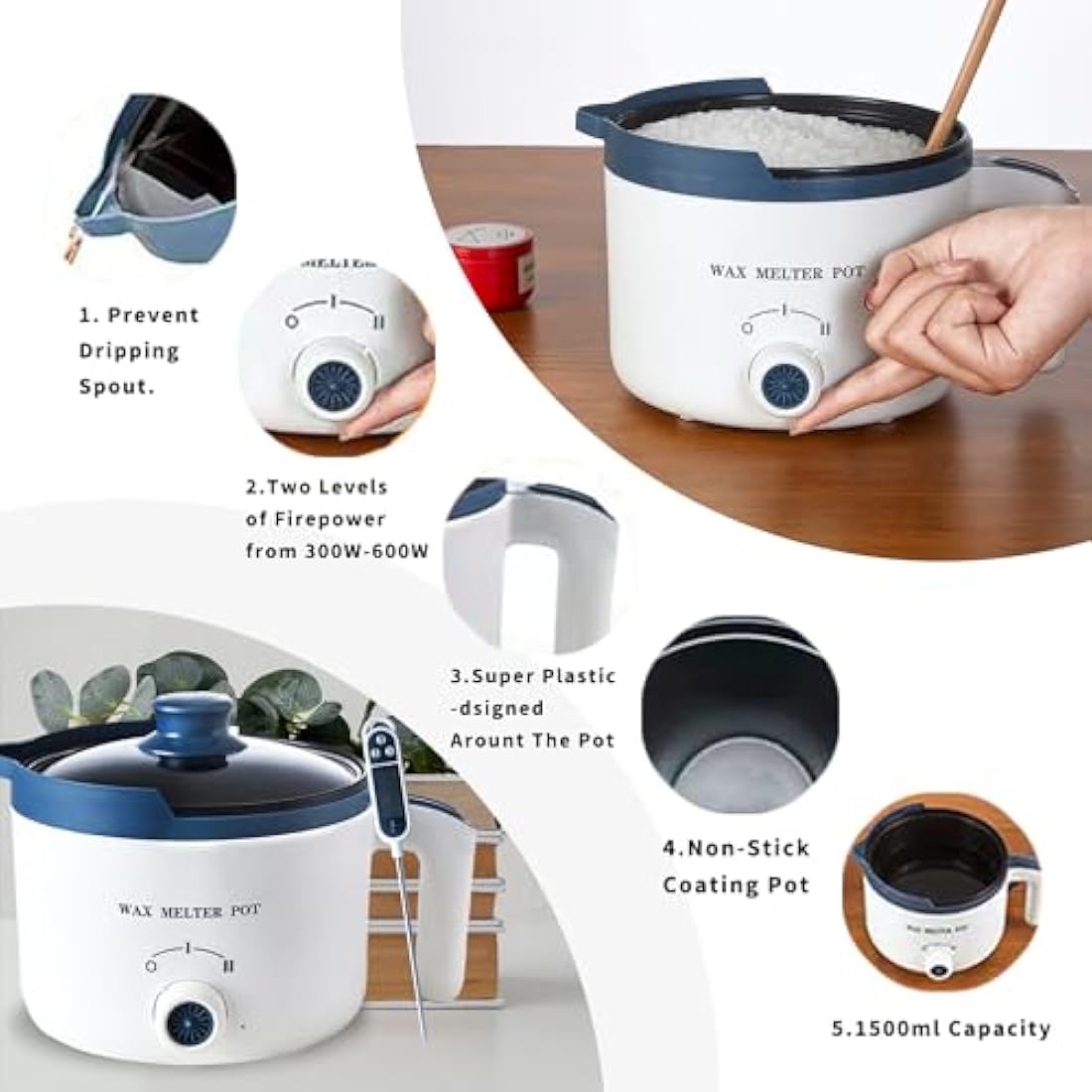 Electric Wax Melter for Candle Making with Thermometer