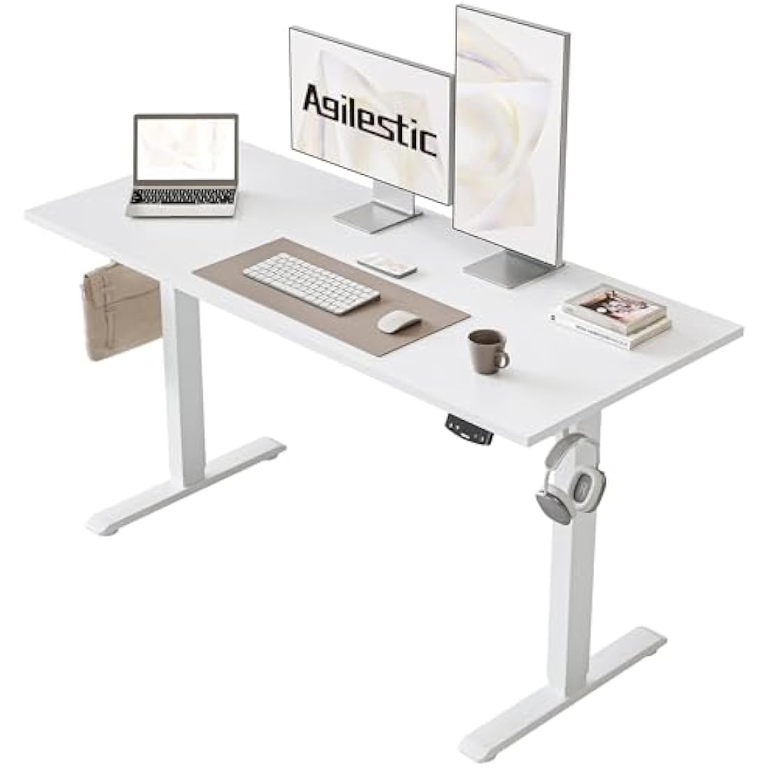 Agilestic Electric Standing Desk – 120x60cm Height Adjustable White