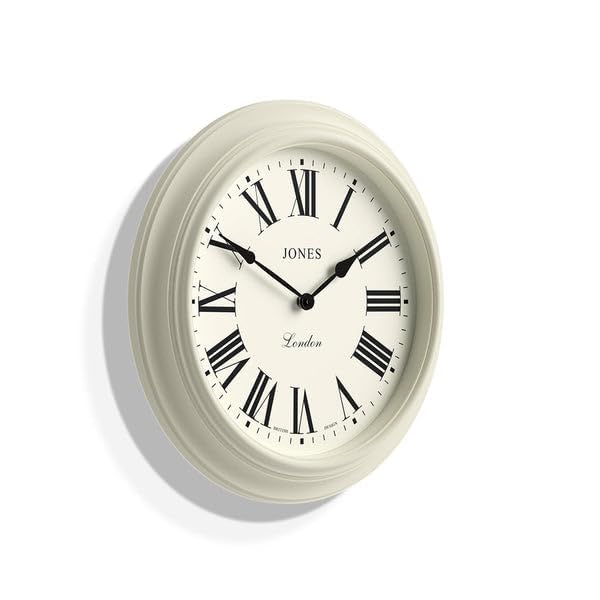 Jones Clocks Supper Club Wall Clock | 40cm Large Roman Numeral - Cream
