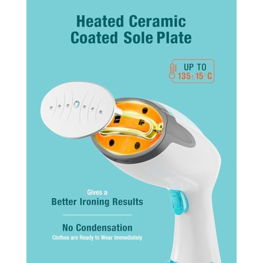 BEAUTURAL Handheld Clothes Steamer – 1200W Portable Garment Steamer